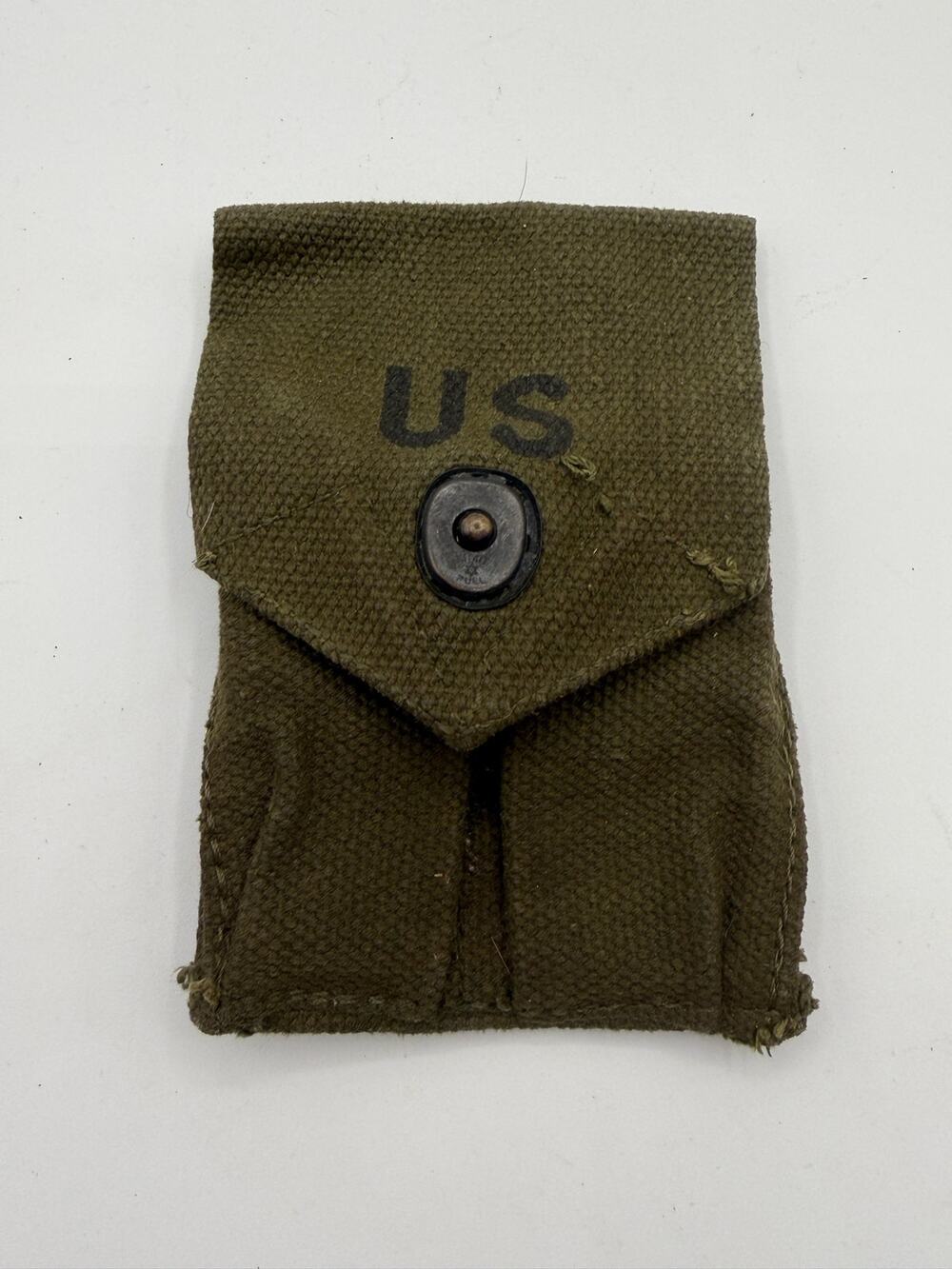 Vintage US Military Canvas Double Magazine Pouch - Olive Drab